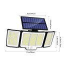 Luz de seguridad LED solar 348 LED panel integrado 2 W sensor PIR IP65 5 V iluminación mural exterior 2