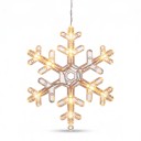 Luz LED Colgante de Navidad Copo de Nieve 19 x 18 cm a Pilas AAA Copo Brillante Blanco Cálido Decoración Invernal para Ventanas Puertas y Vitrinas 3