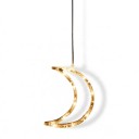 Luz LED Colgante de Navidad en Forma de Luna 20 x 15 cm a Pilas AAA con Ventosa Decoración Brillante Blanca Cálida para Ventanas en Habitaciones 6