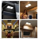 Luz LED de techo para caravanas YC-FC03 Interruptor táctil regulable tres temperaturas de color 30 x 13 x 2 cm Máscara acrílica y COB 12 a 80 V Blanca 3