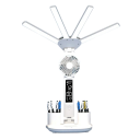 Luz LED inteligente com ventilador e display USB Lâmpada de secretária recarregável com temperatura e hora Suporte para canetas 3 cores de luz 1
