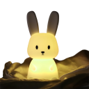 Luz nocturna de conejo de silicona, recargable por USB, 1200 mAh, control táctil, 8 colores, regulable, para habitación infantil. 2