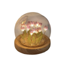 Luz nocturna em cúpula com tulipas DIY 9 flores com base de madeira Presente montável para amantes de flores Decoração de interiores 7