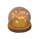 Luz nocturna en forma de cúpula con tulipanes DIY 9 flores con base de madera Regalo ensamblable para amantes de las flores Decoración de interiores 6