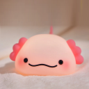 Luz nocturna infantil en forma de axolote rosa Lámparas nocturnas de silicona Carga USB batería de 1200mAh Larga duración de iluminación 3