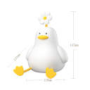 Luz nocturna LED de silicona con forma de pato, 11 x 13 x 14 cm, recargable por USB, con interruptor táctil, bonita decoración infantil. 3