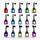 Luz nocturna LED Linterna RGB 16 colores Con control remoto 6 x 6 cm Recargable USB-C Batería 500 mAh Diseño pixelado Negro Para habitación 2