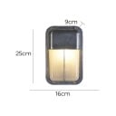 Luz rectangular de pared exterior Blanca cálida 3000K 12 W base E27 25 x 16 x 9 cm Aluminio y vidrio Gris oscuro 2