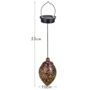 Luz solar pendente exterior Gota de água 55x10 cm Design escavado Iluminação decorativa à prova de água para jardim terraço cerca escada 3
