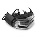 Luz traseira LED para motocicleta Yamaha Tenere 700 XTZ700 Luz de travão com piscas integrados 152 x 52 mm 12 V Lente fumada 11