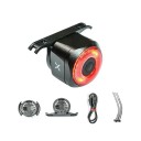 Luz traseira vermelha para bicicleta 3,4 x 3,4 cm recarregável por USB-C LED IPX6 à prova de água luz de travão com ligação automática 4 modos bateria 1