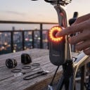Luz trasera de radar para bicicleta Magene L508 LED con regulación de brillo Carga a través de USB-C Carcasa de ABS Negra con luz roja Para ciclistas 3