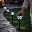 Luzes de jardim solares 4 pcs Luzes LED exteriores à prova d'água com estaca Branco frio Preto Iluminação de caminhos, relvados e jardins 5