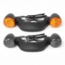 Luzes de travão LED traseiras e piscas para motocicleta com iluminação de matrícula, diâmetro 64 mm, para Harley Davidson Street Glide e Road 1