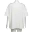 Luźna koszulka z nadrukiem na co dzień Modny krój oversize Wsuwany koszulka Materiał bawełniany Stylowy streetwear Strój na miasto 3