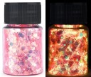 Lysende glimmer til epoxyharpiks 6 stk Pigmenter til lys i mørket Metaliske farver UV-effekter Neonfarver til fyld, dekoration 15