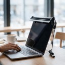 Lysende LED-stribe til bærbar computer 30 cm Asymmetrisk lys med skærm Berøringskontrol Dæmpning Aluminium Sort USB-strøm Til rejser 3