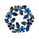 Lyxig stensmycke brosch 4 x 4 mm i form av ring Färgglad lövkrans med blommor Zinklegering Elegant smycke 6