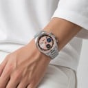 Lyxiga herrmekaniska klockor Chronograf med manuell uppdragning Transparent baksida Kapsel 38 mm Safirglas Rostfritt stål 316L Stålarmband 3