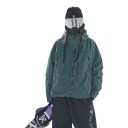 Lyžařská nepromokavá a větruodolná bunda s kapucí a vysokým límcem na zip s kapsami na zip a volným střihem unisex 9