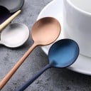 Łyżeczki do kawy i herbaty 7 szt. Stal nierdzewna Cienka długa rączka Mała okrągła miseczka Długość 12,7 cm Minimalistyczny nowoczesny design 10
