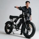 Maasto sähköpyörä Fat bike Moottori 250 W Akku 48 V 20 Ah Hydrauliset levyjarrut Shimano 7 vaihdetta Täysin jousitettu Musta Maastoon 4