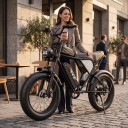 Maastoelektroninen Fat bike Moottori 250 W Akku 48 V 15,6 Ah Täysjousitettu Shimano 7 vaihdetta Renkaat 20 x 4 tuumaa Musta Maastoon 5
