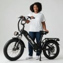 Maastoelektroninen polkupyörä aikuisille CLEYTRO XC20 Akku 48 V 15,6 Ah Kantama jopa 100 km Fat bike Matala sisäänkäynti Kantavuus 150 kg Musta 4