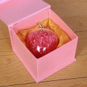 Maçã de vidro decorativa com cristais 4