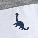 Macaco de Verão para Crianças com Mangas Curtas Macaco Azul e Branco com Dinossauro Macaco de T-shirt e Calções Macaco Festivo Confortável 6