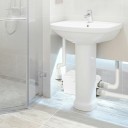 Maccerator Pump 350 W Flow Rate 6000 l/h Lift Height 7 m 3 Water Inlets White Wastewater Pump for Bathroom and Kitchen 4