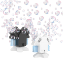 Macchina automatica per bolle rotante a due teste con rotazione a 360° senza fuoriuscita due teste di soffiaggio 17,5 x 14 x 16 cm Per bambini da 2 anni in su per feste 1