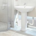 Maceratorpomp 350 W Doorstroom 6000 l/h Opvoerhoogte 7 m 3 waterinlaten Witte Afvalwaterpomp voor afvalwater uit badkamer en keuken 4