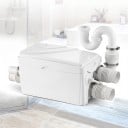 Maceratorpumpe 350 W Flow 6000 l/h Højde 7 m 3 vandindtag Hvid Spildevandspumpe til spildevand fra badeværelse og køkken 5