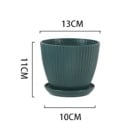Maceta decorativa redonda de 13 x 11 x 10 cm con plato Maceta de resina para plantas vivas Decoración exterior e interior Material 9