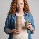 Macetas de turba para plántulas, biodegradables, 8 cm, 40 unidades, de pulpa, marrones, para la germinación de semillas y el cultivo previo en el jardín 6