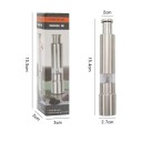 Macina spezie manuale in acciaio inox 15,4 x 2,7 x 2 cm colore argento per macinare sale, pepe e altre spezie in cucina 3