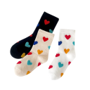 Mädchen Kinder Socken 3 Paare Einfarbige Socken mit Herzmotiv Baumwolle Polyester Elasthan Weiche bequeme Socken für Mädchen 1
