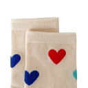 Mädchen Kinder Socken 3 Paare Einfarbige Socken mit Herzmotiv Baumwolle Polyester Elasthan Weiche bequeme Socken für Mädchen 5