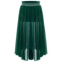Mädchen lange Tanzrock mit Strassgürtel und mehrlagigem transparentem Tüll, Polyester, für Ballett, Gymnastik und Auftritte 1
