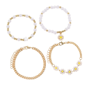 Mädchen-Set kreative Gänseblümchen Armbänder und Uhren 4 Stück 18+5 cm 18 cm Quarzuhren 30 mm Zinklegierung 3