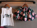 Mädchen Set LOVE Top und Kleid - Weiß 3