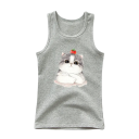 Mädchen Sommer Tanktop ohne Ärmel 100% Baumwolle Einfarbiges T-Shirt mit gezeichneter Katze Prinzessinnen-Top für Kinder Weiches bequemes Tanktop in verschiedenen Farben 8