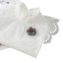 Mädchen Spitzenbluse mit Kragen und langen Ärmeln Weiße elegante Bluse aus Baumwolle und Polyester Rundhalsausschnitt Knopfverschluss 5
