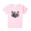 Mädchen-T-Shirt mit einer Katze J465 10