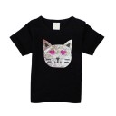 Mädchen-T-Shirt mit einer Katze J465 14