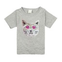 Mädchen-T-Shirt mit einer Katze J465 16