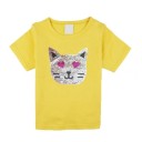 Mädchen-T-Shirt mit einer Katze J465 20