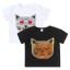 Mädchen-T-Shirt mit einer Katze J465 6