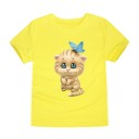 Mädchen-T-Shirt mit einer süßen Katze – 12 Farben 8